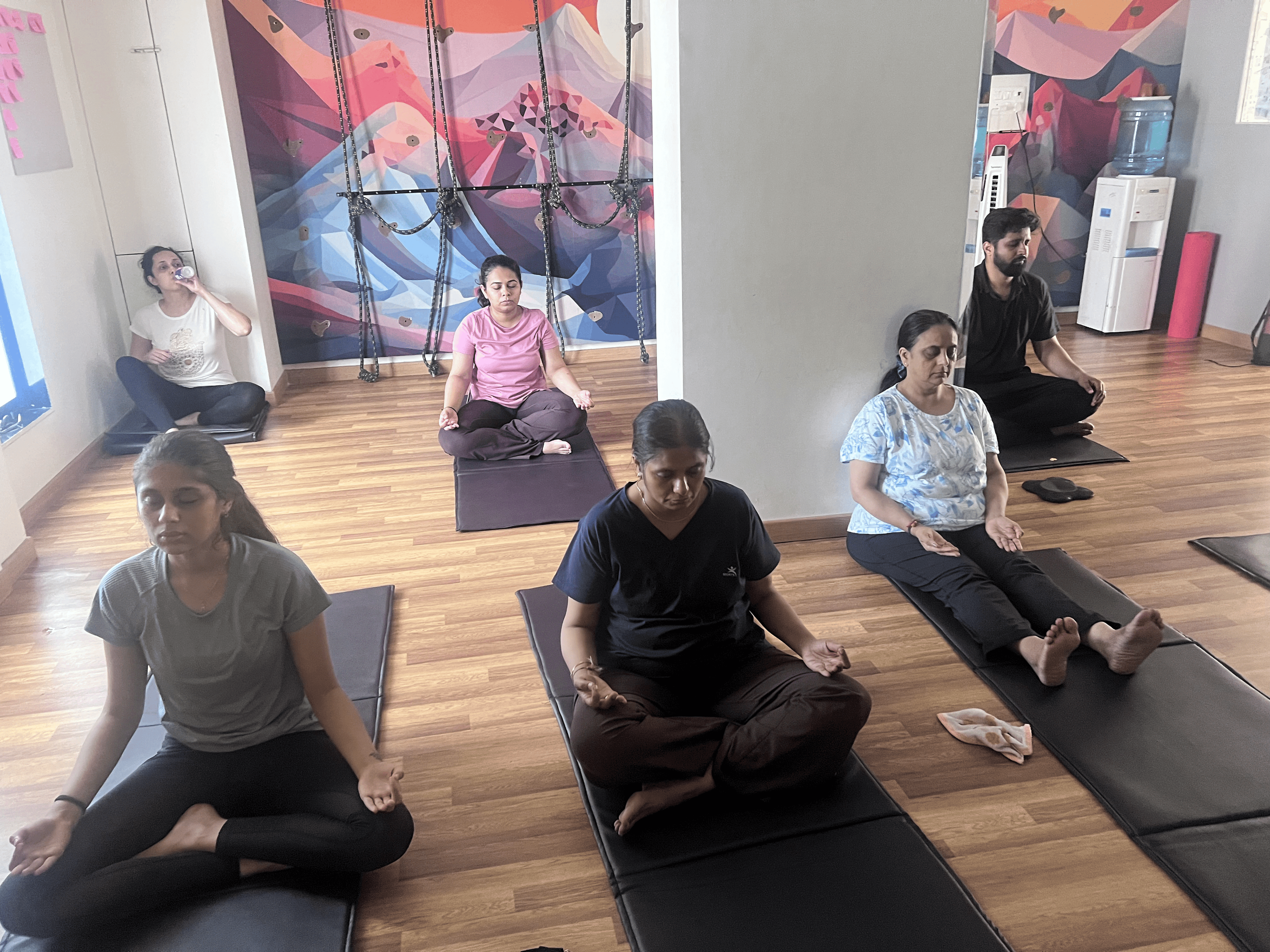 Mindfulness and seated meditation practice session